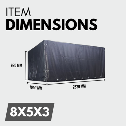 Heavy-Duty 8x5x3 Box Trailer Cover – Waterproof