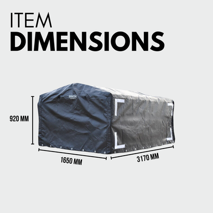 Rugged 10x5x3 Canopy Trailer Cover + Support Bar Structure – Premium Bundle